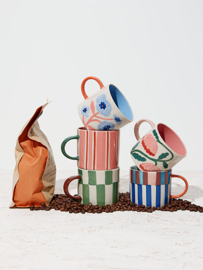 Bloomie Green Check Mug