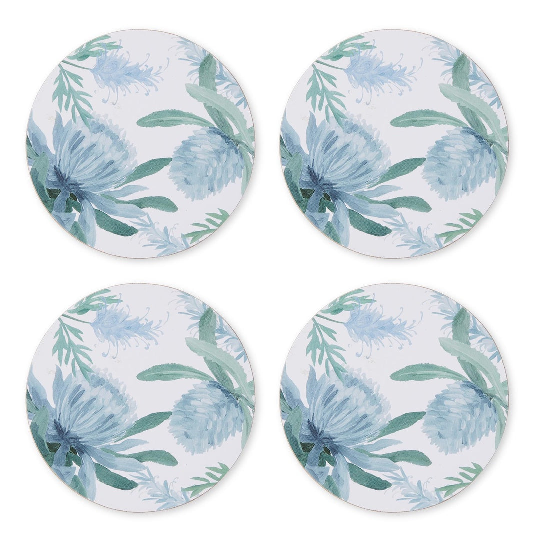 Moama Blue Round Coasters - Set of 4