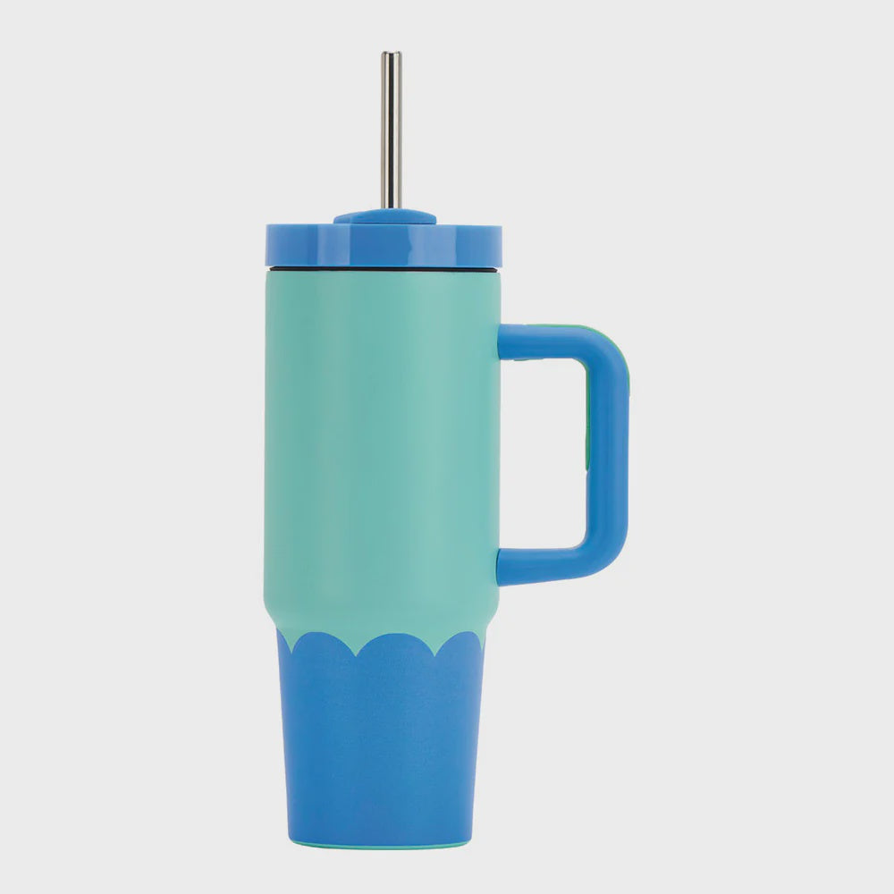Super Sip Stainless Steel Cup - Aqua &amp; Blue Wave