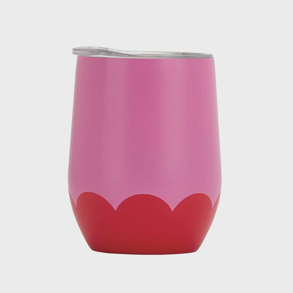 Wine Tumbler 350ml - Pink &amp; Red Wave