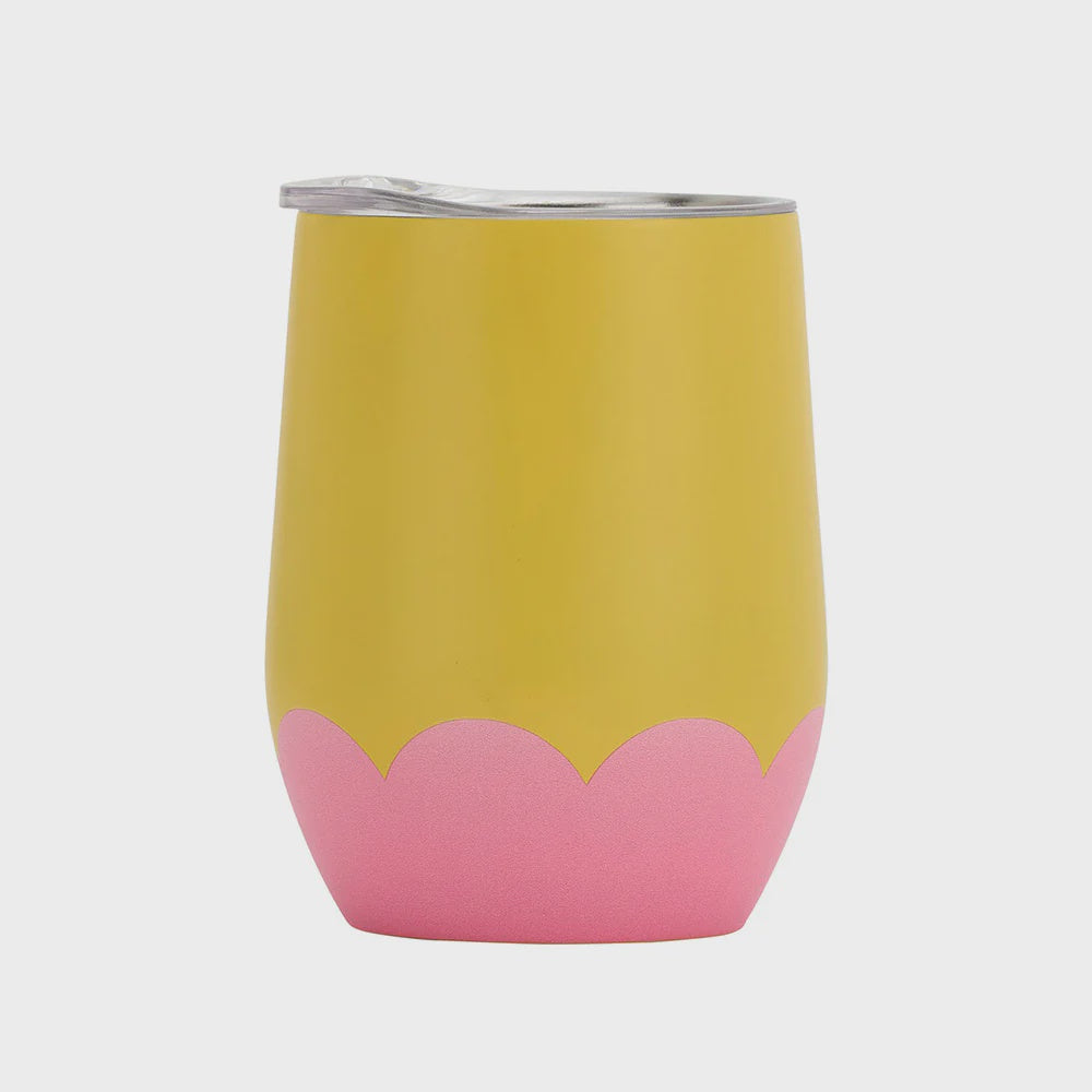 Wine Tumbler 350ml - Yellow &amp; Candy Wave