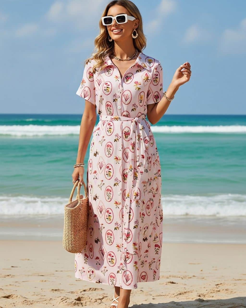 Floral Print Shirt Dress