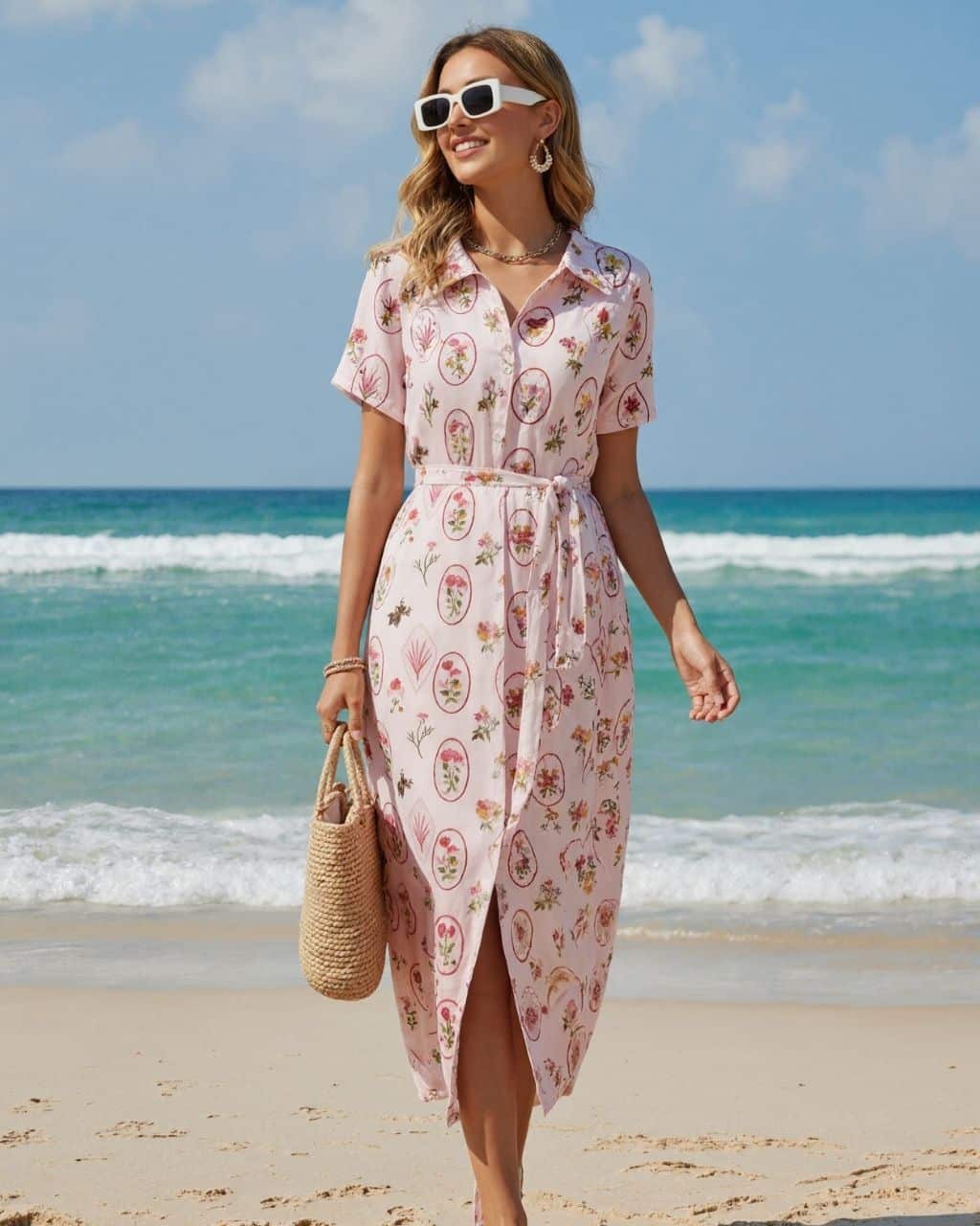 Floral Print Shirt Dress