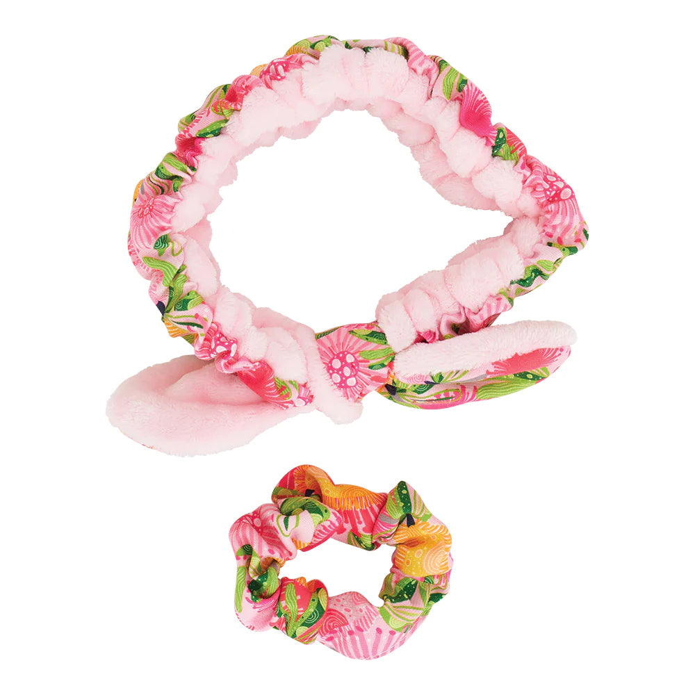 Headband &amp; Scrunchie Set - Pink Banksia