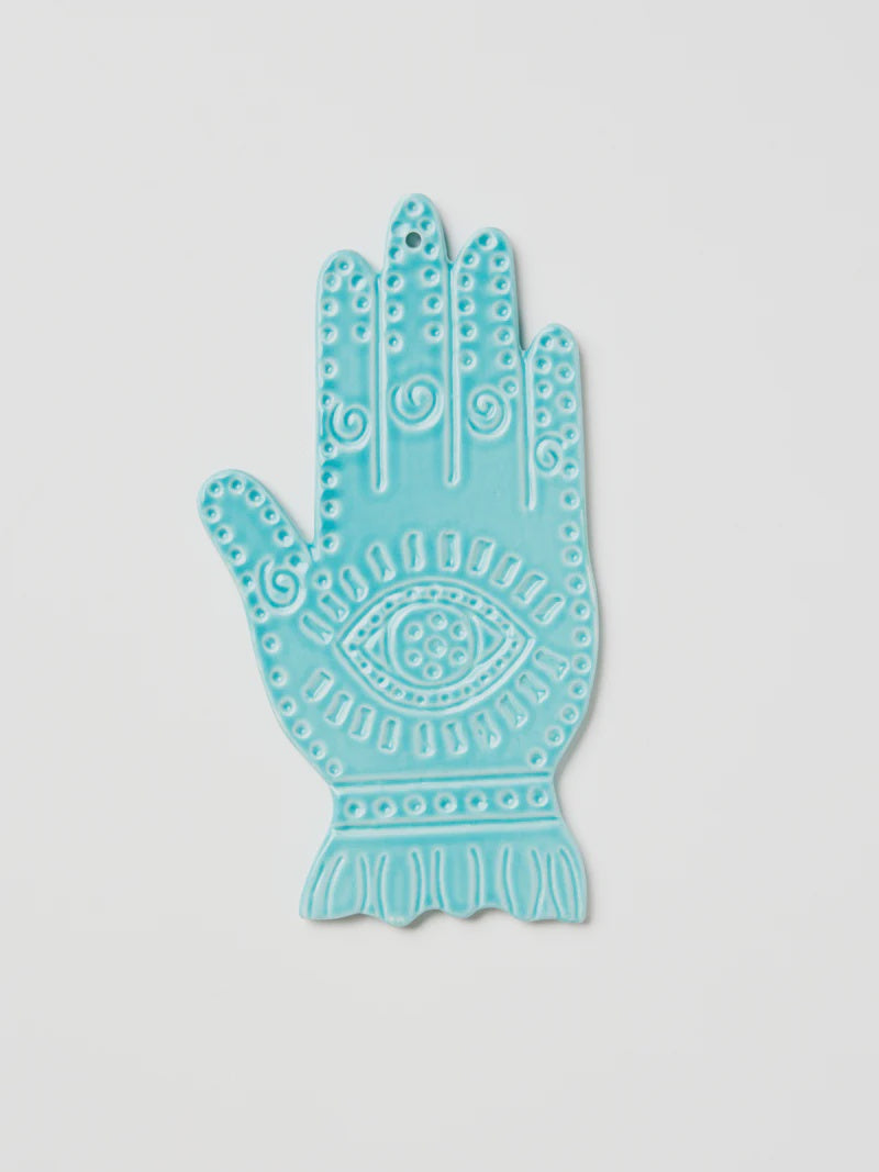 Talisman Hand Ceramic Wall Art -Aqua