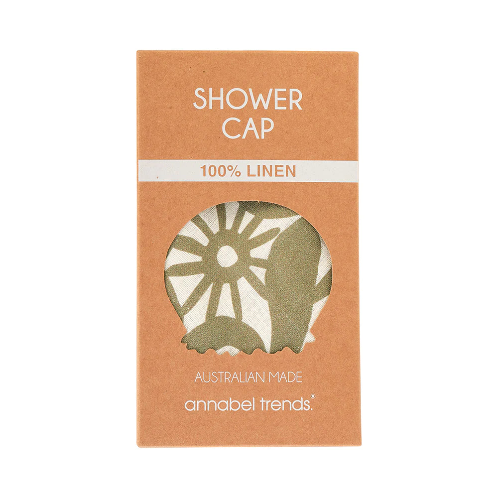 Linen Shower Cap - Abstract Gum