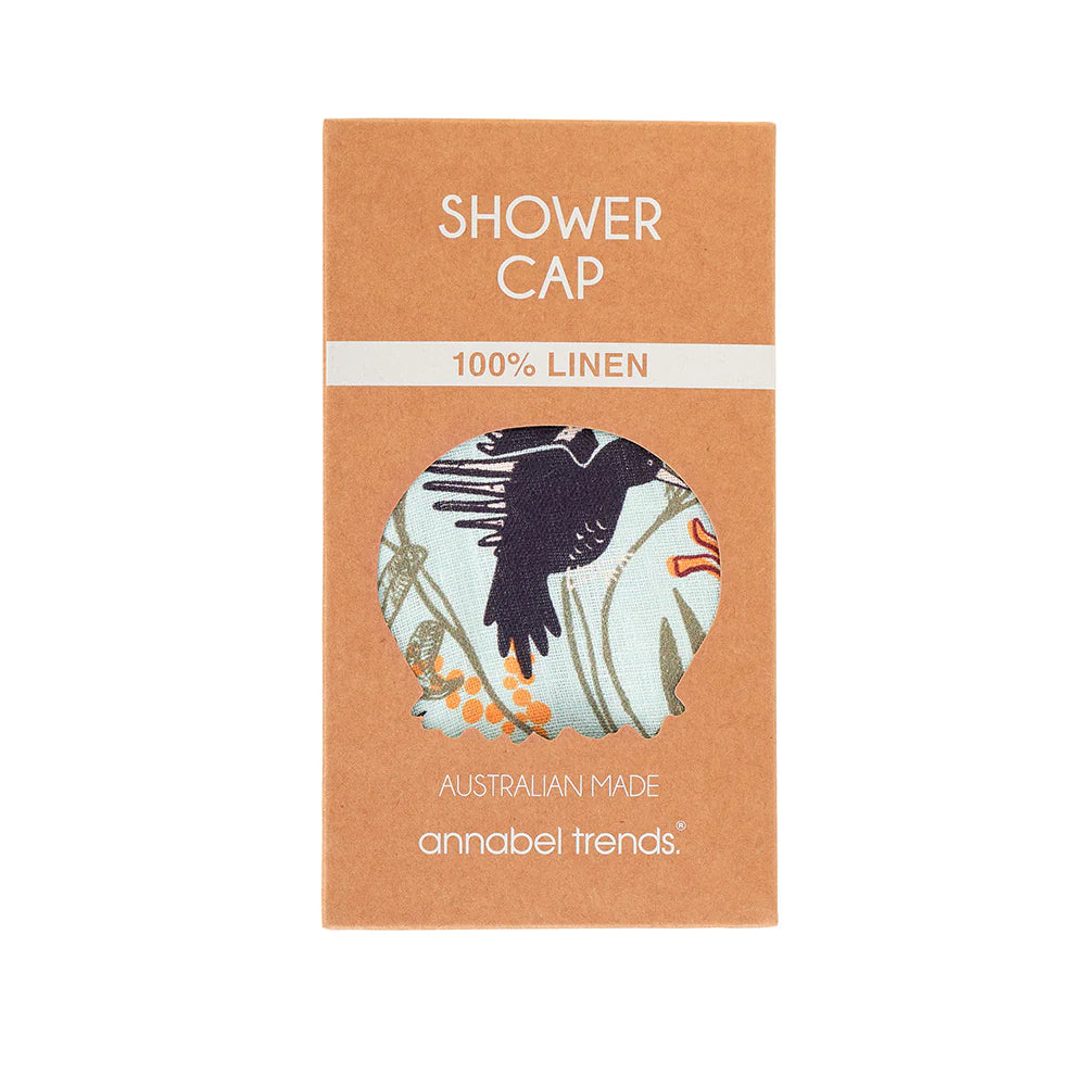 Linen Shower Cap - Magpie Floral