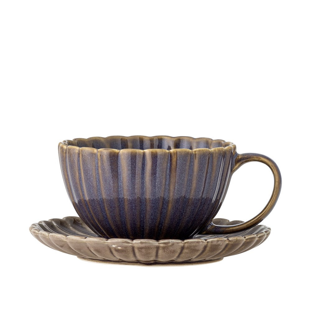 Latina Stoneware Cup &amp; Saucer - Purple