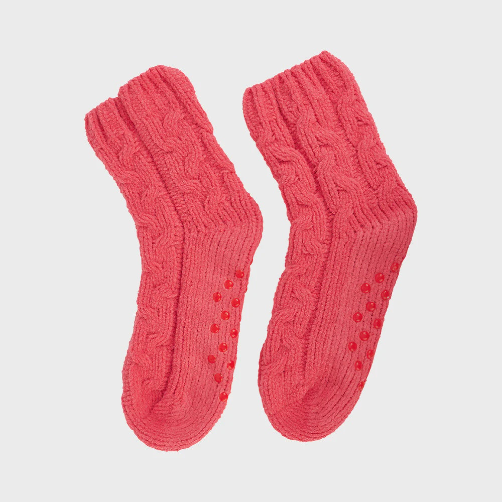 Chenille Room Socks - Melon