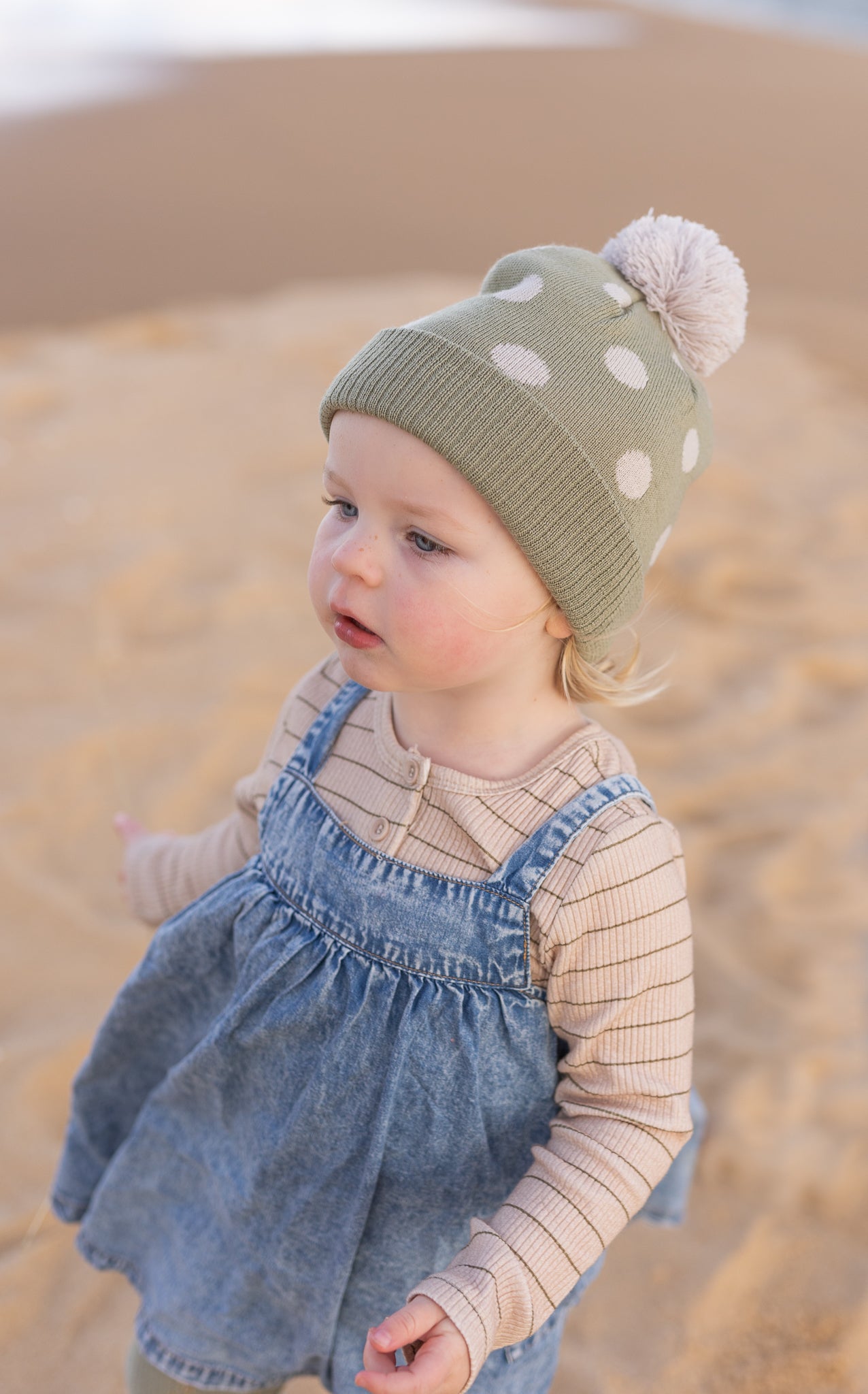 Raindrops Beanie - Sage