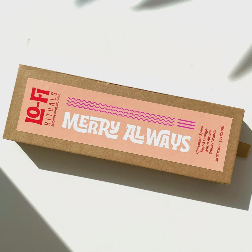 MERRY ALWAYS | Cinnamon Spice, Warm Amber, Smoky Woods | 30 Incense Sticks