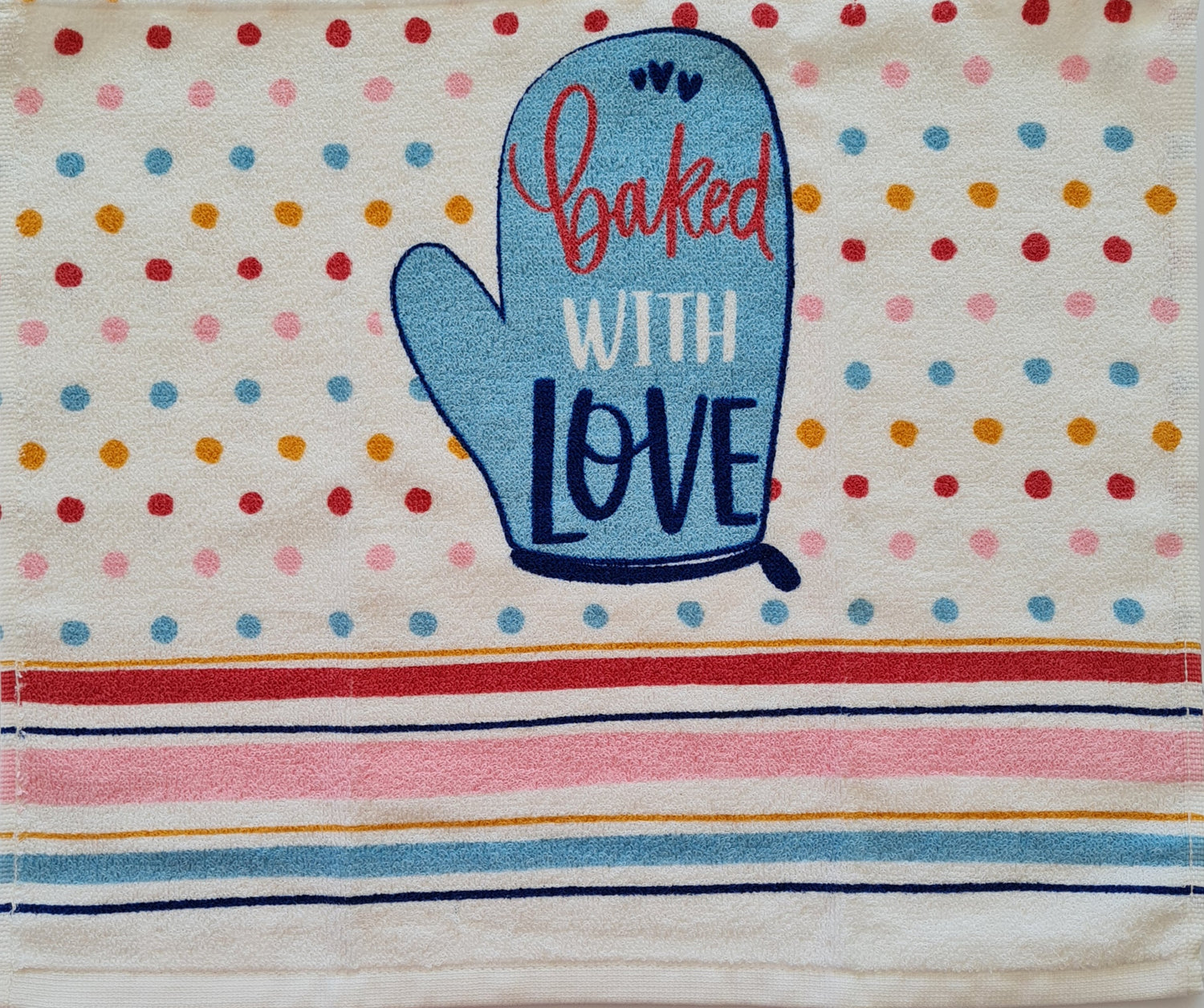 Crochet topped hanging kitchen hand towel - Baked With Love