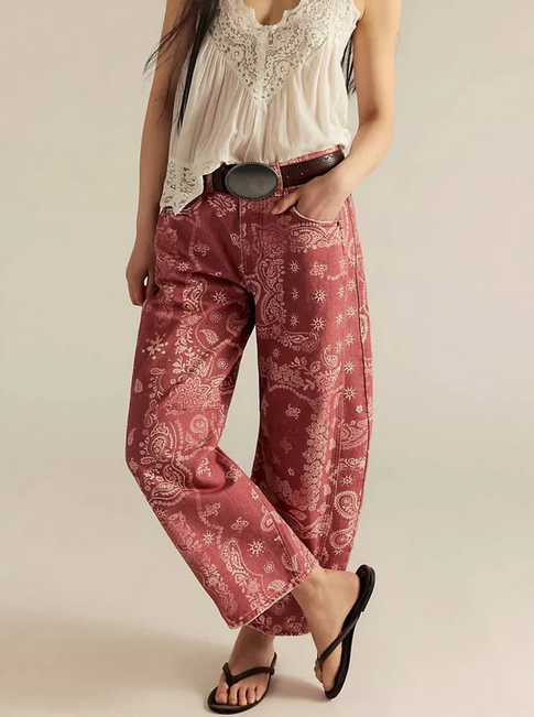 Bandana Barrel Jeans – Rust