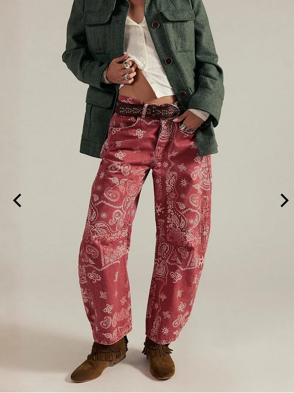 Bandana Barrel Jeans – Rust