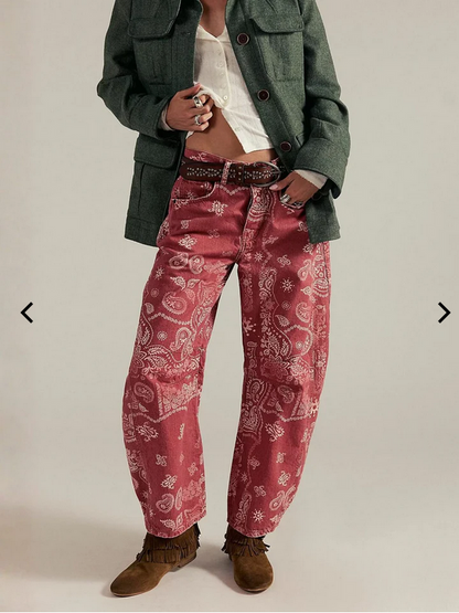 Bandana Barrel Jeans – Rust
