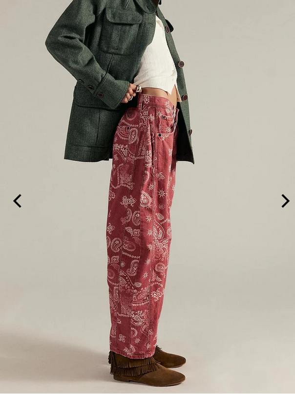 Bandana Barrel Jeans – Rust