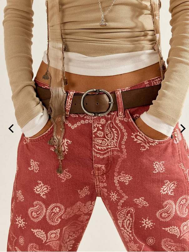 Bandana Barrel Jeans – Rust