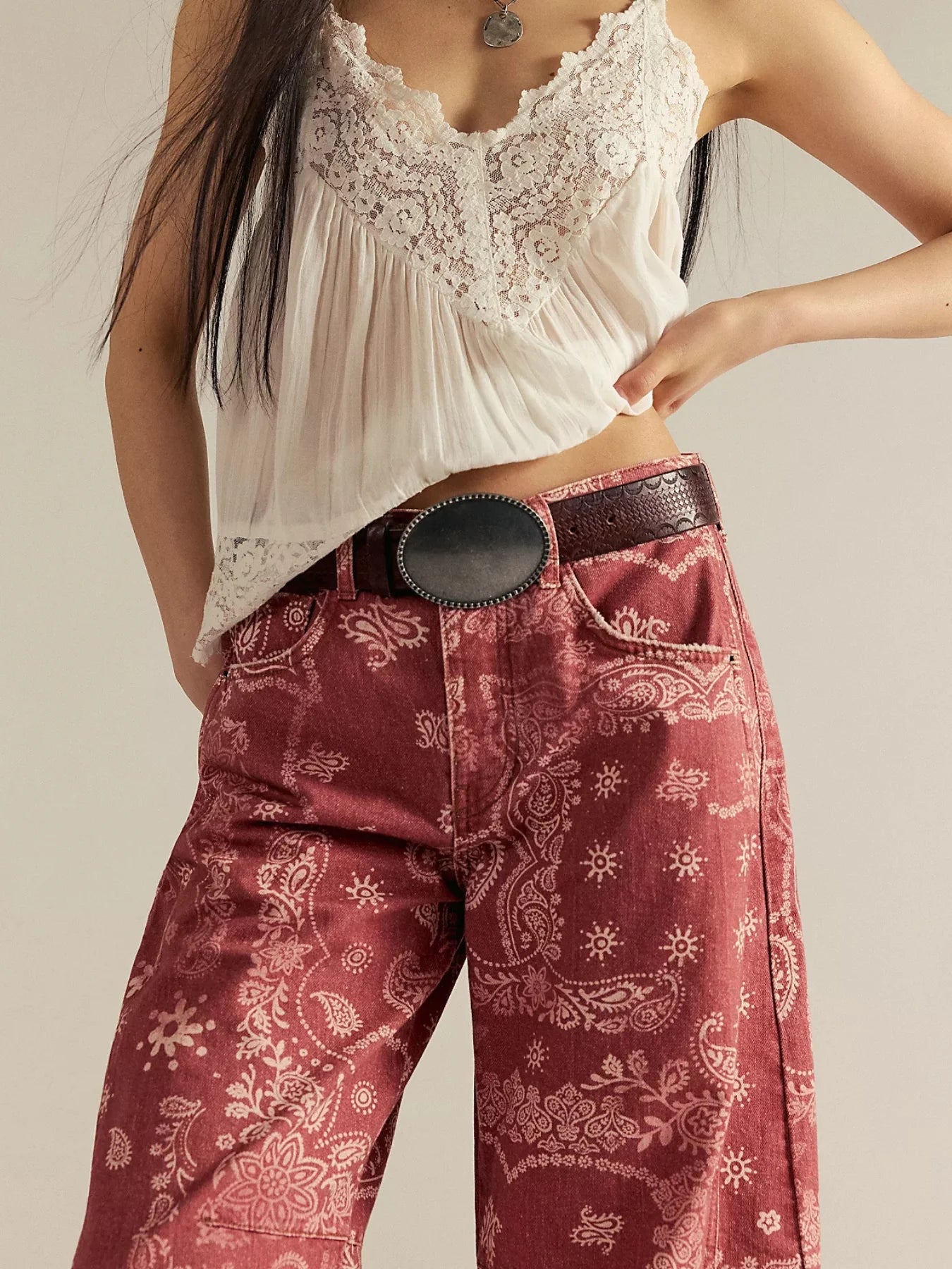 Bandana Barrel Jeans – Rust