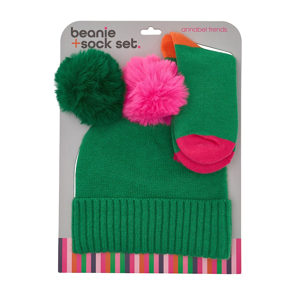 Beanie & Sock Set - Green