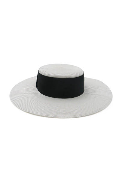 Beyonce Racewear Boater in White/Black