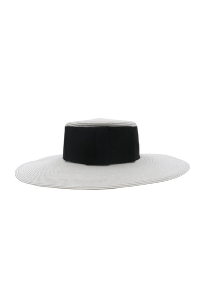 Beyonce Racewear Boater in White/Black