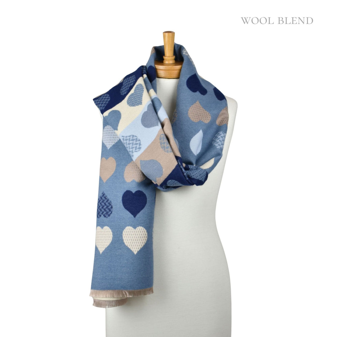 Reversible Block SweetHearts Scarf - Blue