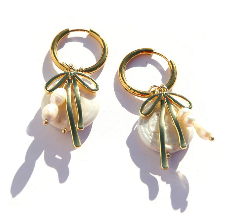 Bow Huggie Hoops