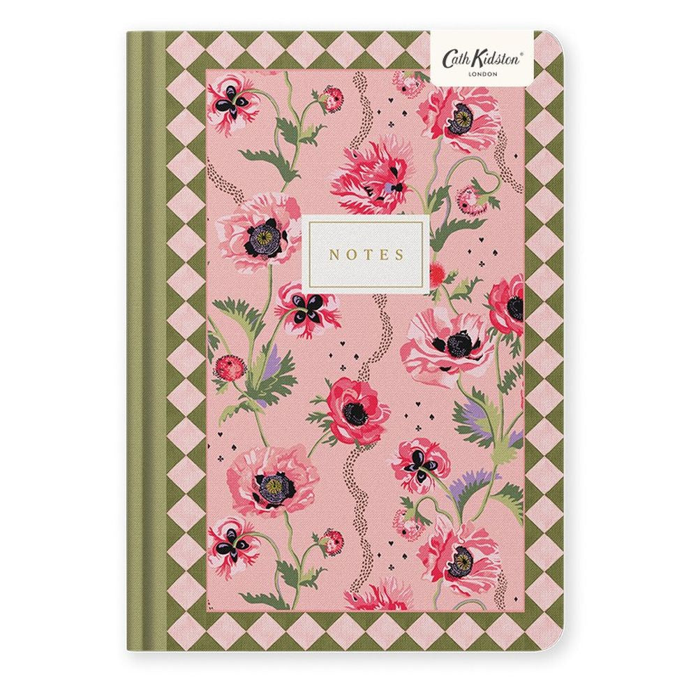 Cath Kidston A5 Premium Hard Cover Notebook - Pink Poppies