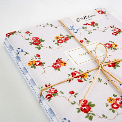 Cath Kidston Medium Notebook Set-Blue Floral &amp; Check