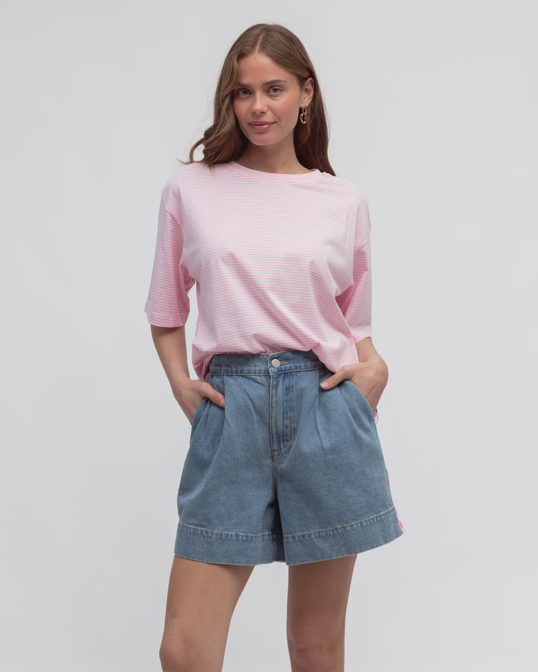 Coastal Stripe Tee - Pink