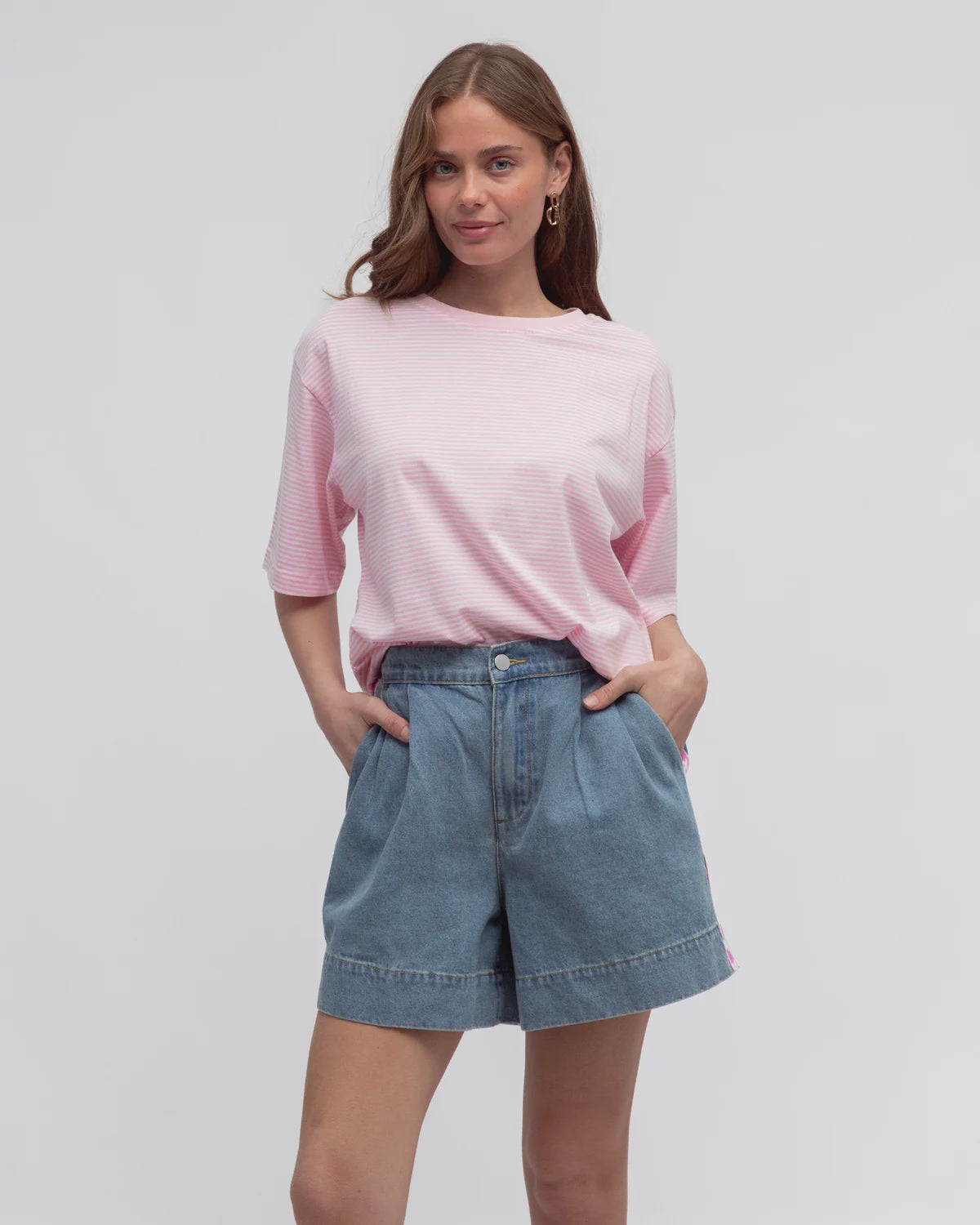 Coastal Stripe Tee - Pink