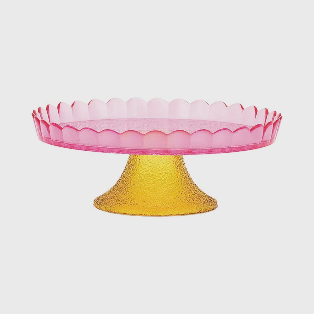 Cake Stand - Pink Scallop