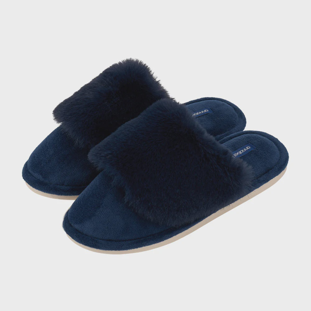 Cosy Luxe Slippers - Navy