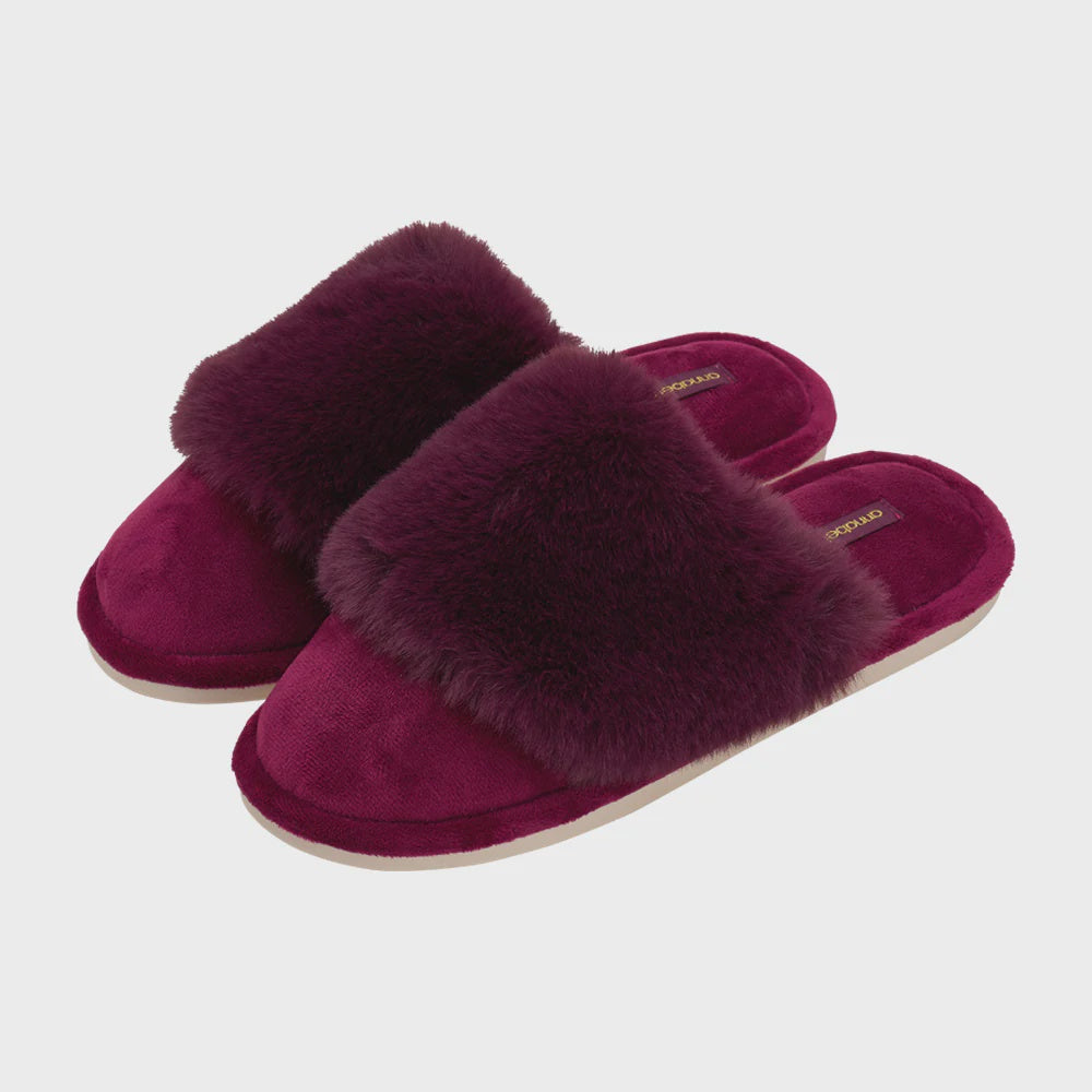 Cosy Luxe Slippers - Mulberry