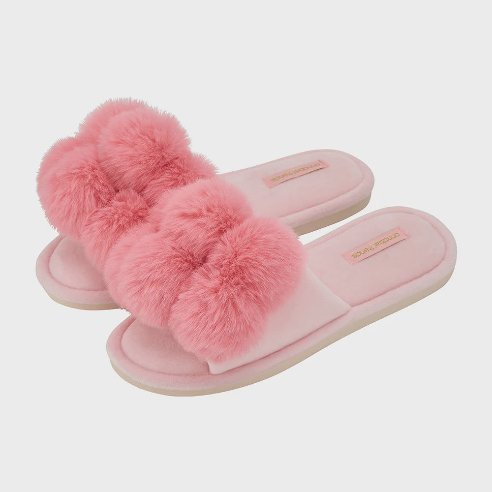 Cosy Luxe Pom Pom Slipper - Shell Pink