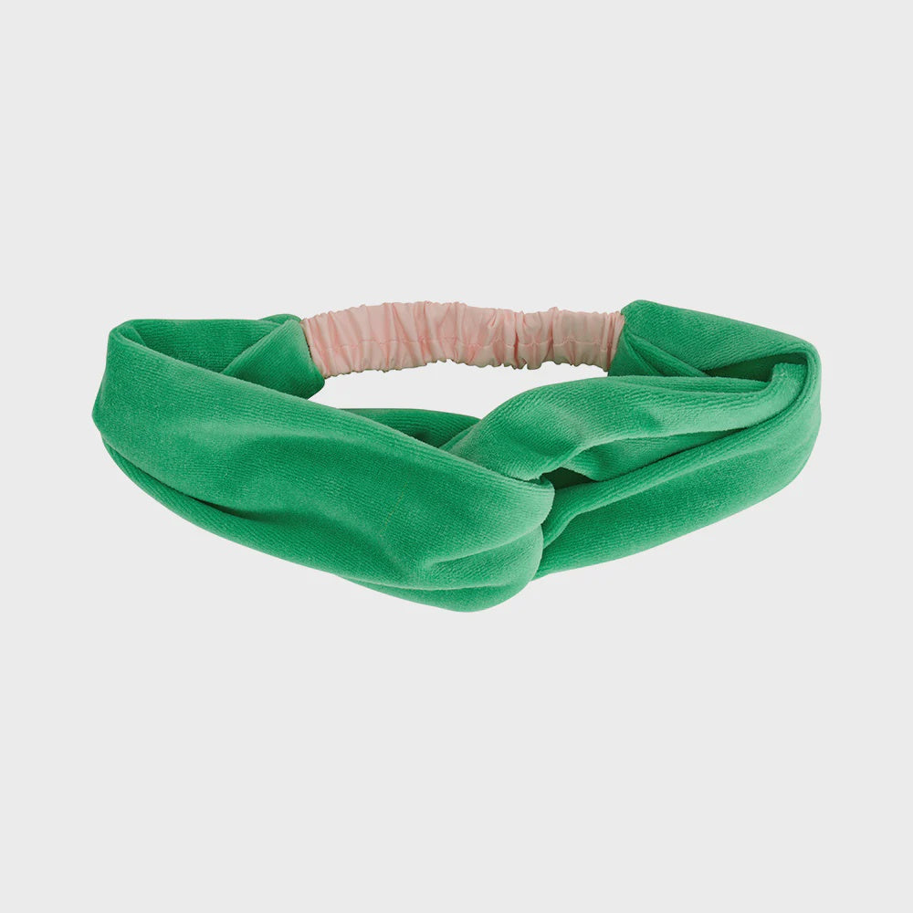 Cosy Luxe Velvet Knot Headband - Meadow Green