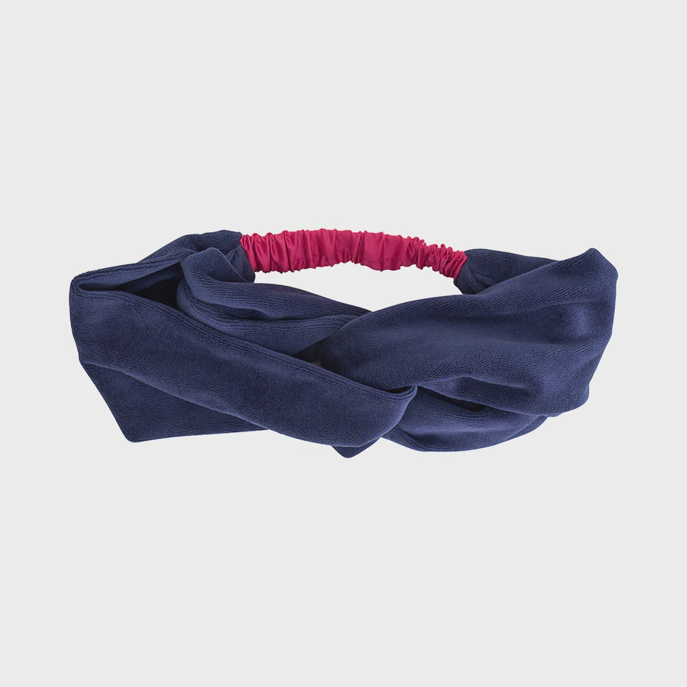 Cosy Luxe Velvet Knot Headband - Sapphire Blue