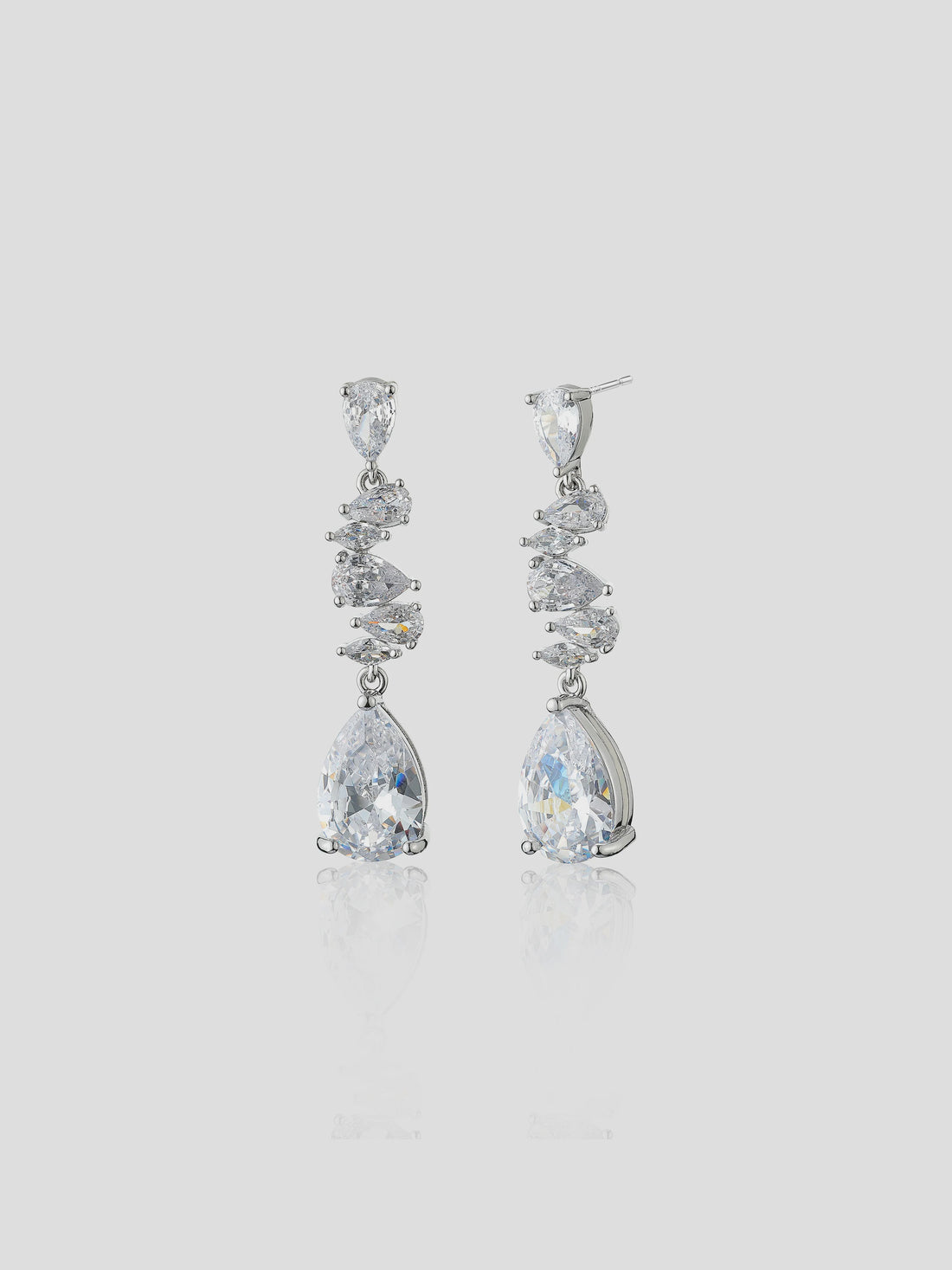 Elena Crystal White Gold Plated Earrings