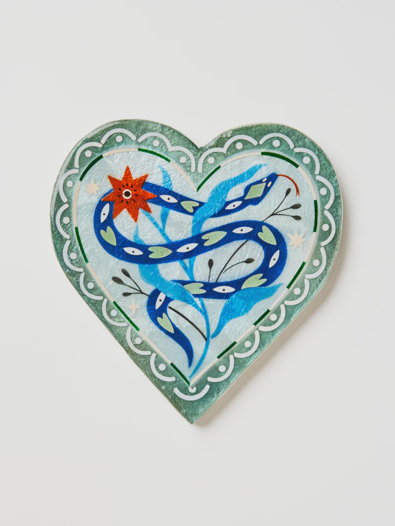 Fable Snake Blue Heart Wall Art