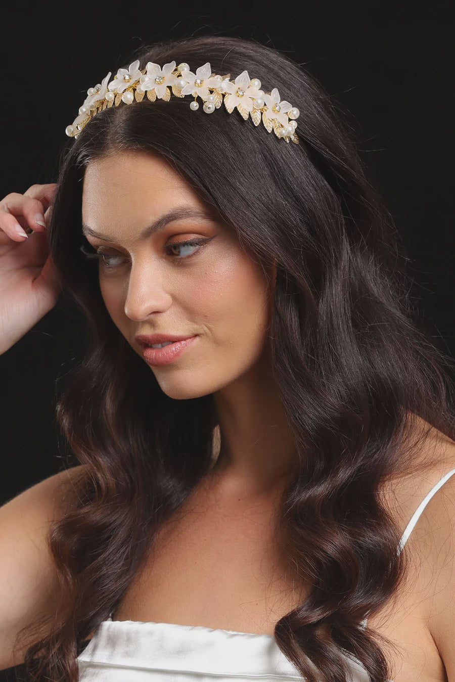 Fleur Headband in Pearl Gold