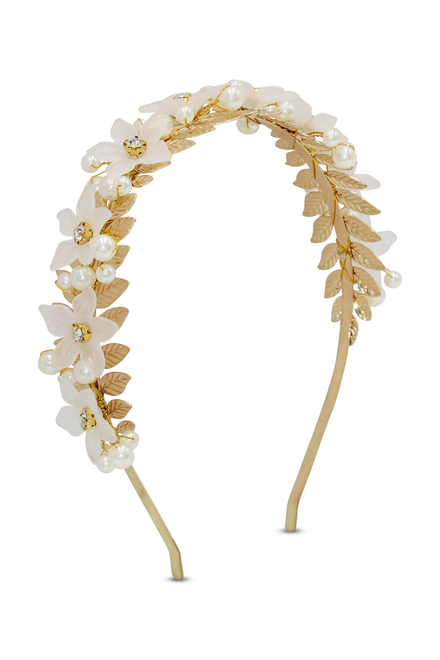 Fleur Headband in Pearl Gold