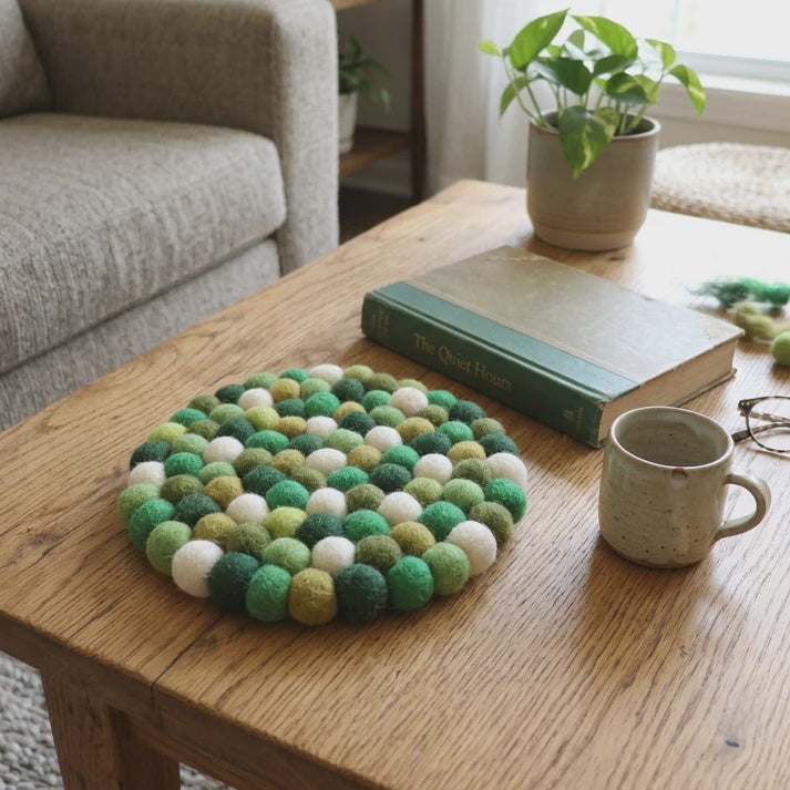 Wool Felt Trivet - Forest Green