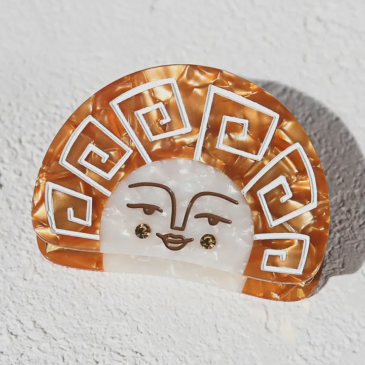 Gold Grecian Sun Claw Clip