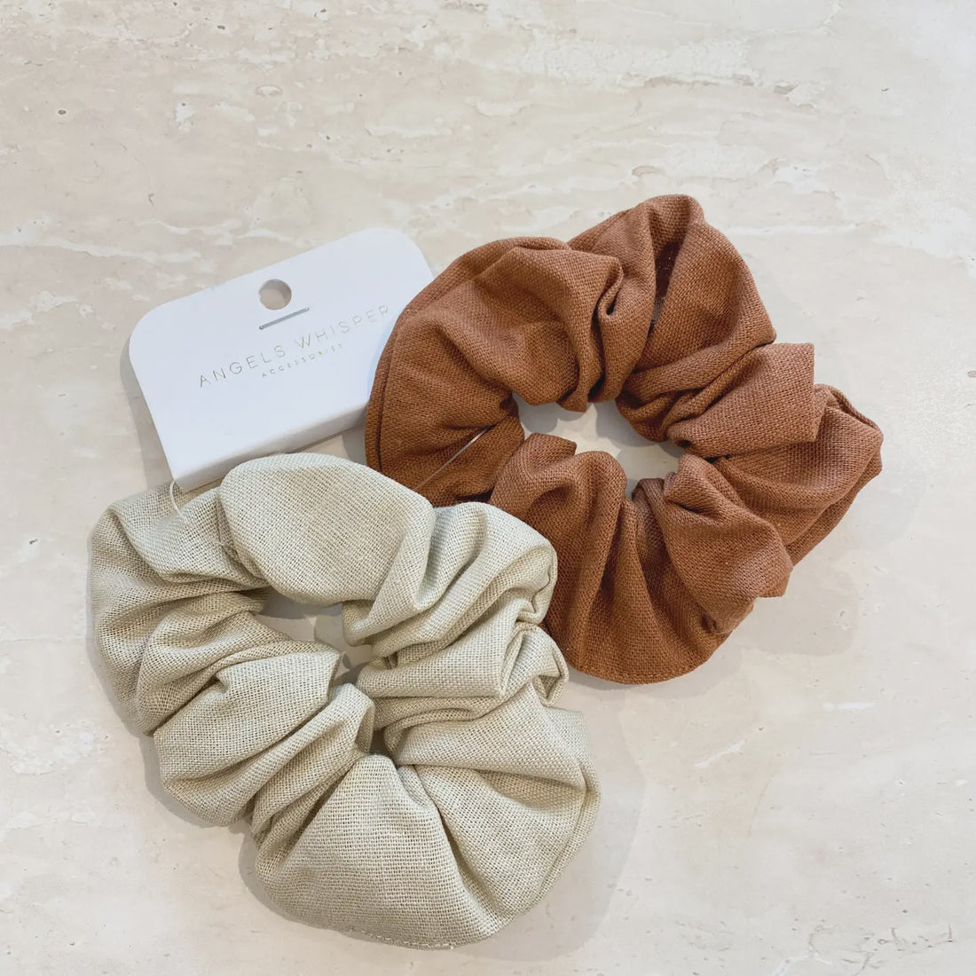 Chocolate Linen Scrunchie Pack