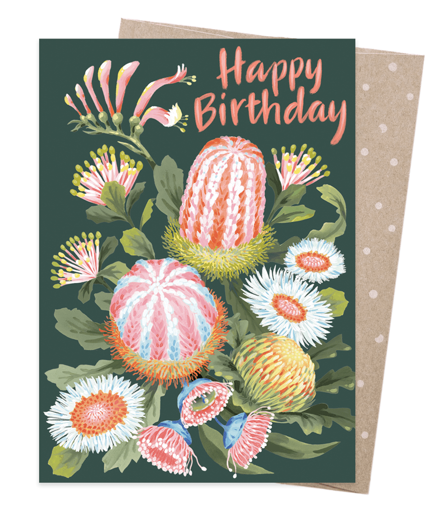 Birthday Banksias Greeting Card