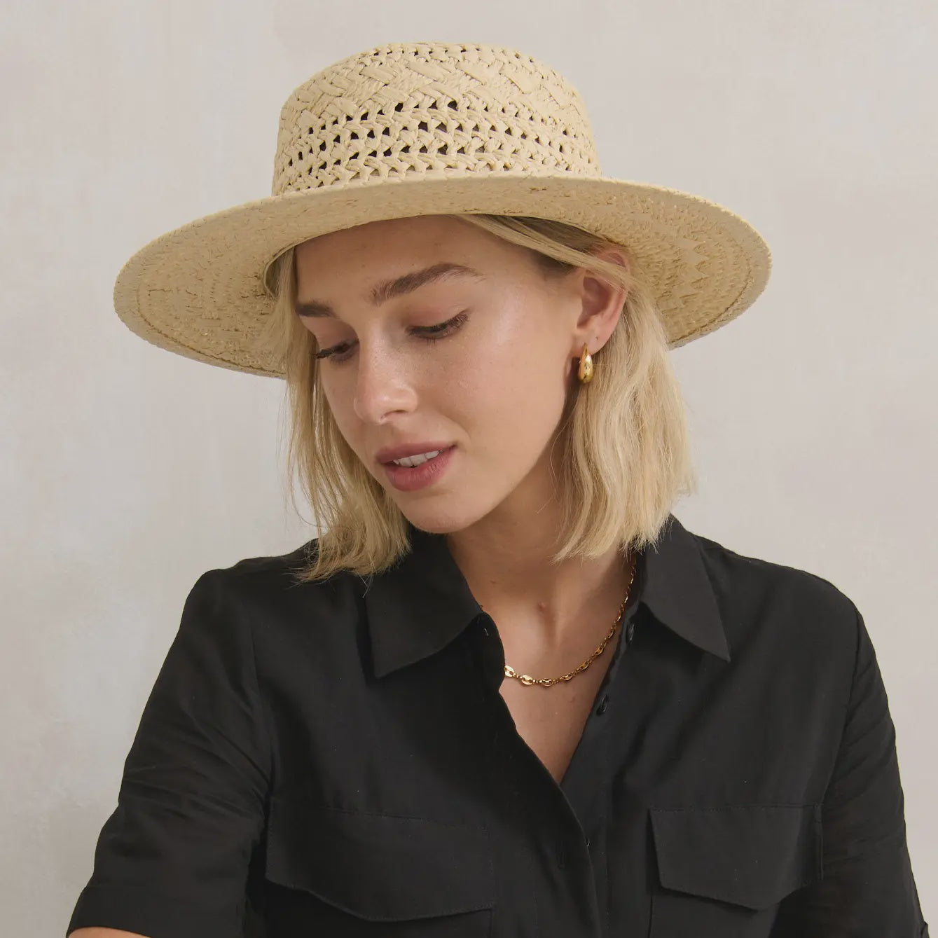 Joyce Straw Hat in Beige