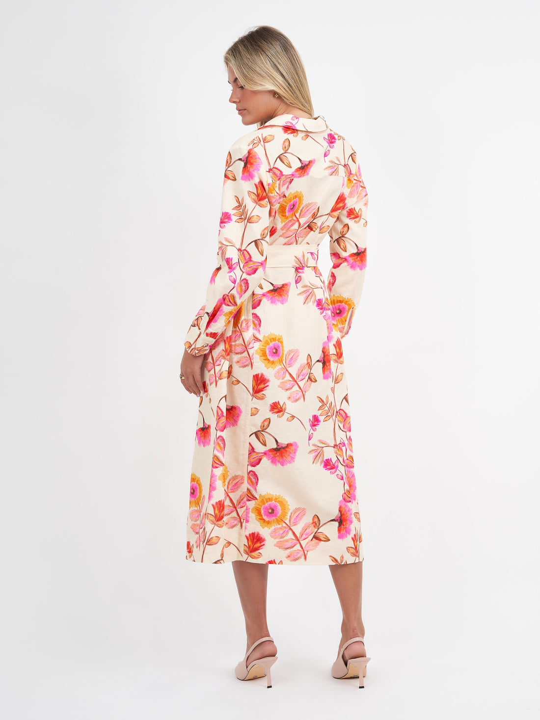 Autumn Floral Print Label Dress