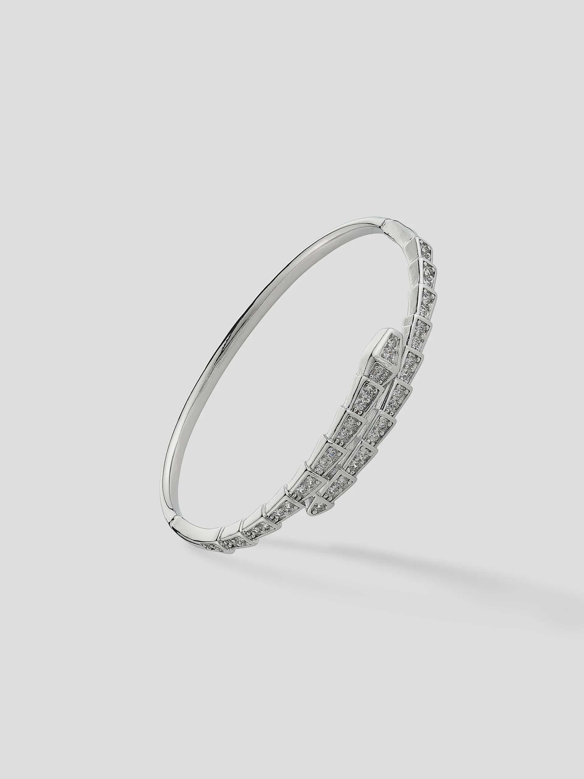 Seren Diamanté Sterling Silver Plated Bangle