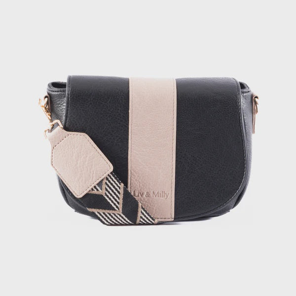 Lizzie Crossbody Bag - Black/Taupe