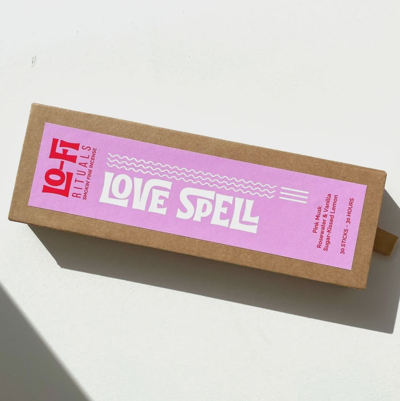LOVE SPELL | Pink Musk, Rosewater, Vanilla &amp; Sugar-Kissed Lemon | 30 Incense Sticks
